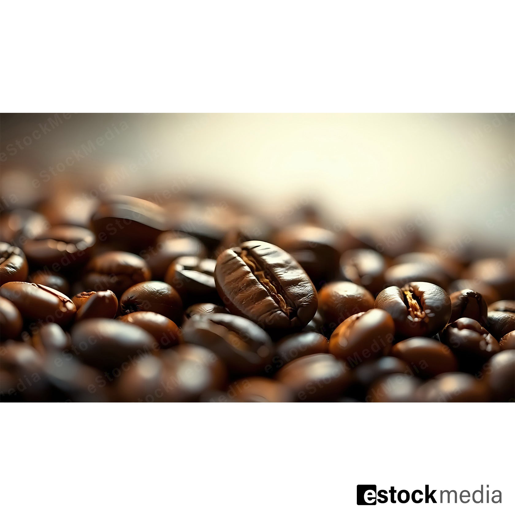 A macro shot of roasted coffee beans, focusing on their dark color and shiny texture.