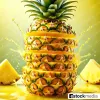 Fresh Creative Sliced Pineapple with Juice Splashes